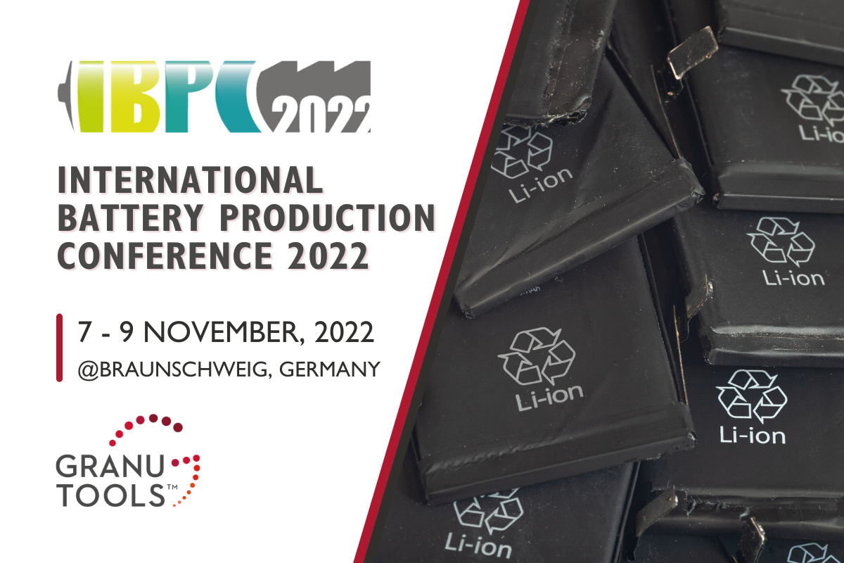 banner of Granutools to share that we will attend International Battery Production Conference on November 7-9 in Germany